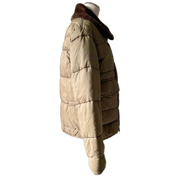 Vintage Walls Blizzard Pruf Coat Brown Faux Fur Trim Zip + Snap Front-Women's S - Picture 4 of 16